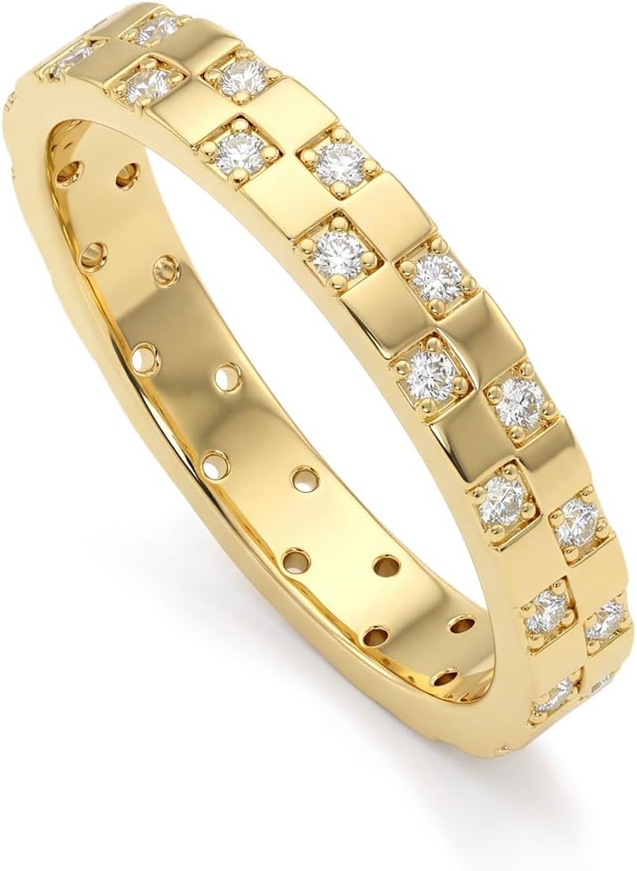 FRUMOS Anillos de boda de oro para mujer,Anillos apilables de 14k que no se deslustran,Anillos de promesa de cadena Cz,Alianza de boda,San Valentín Madre Navidad