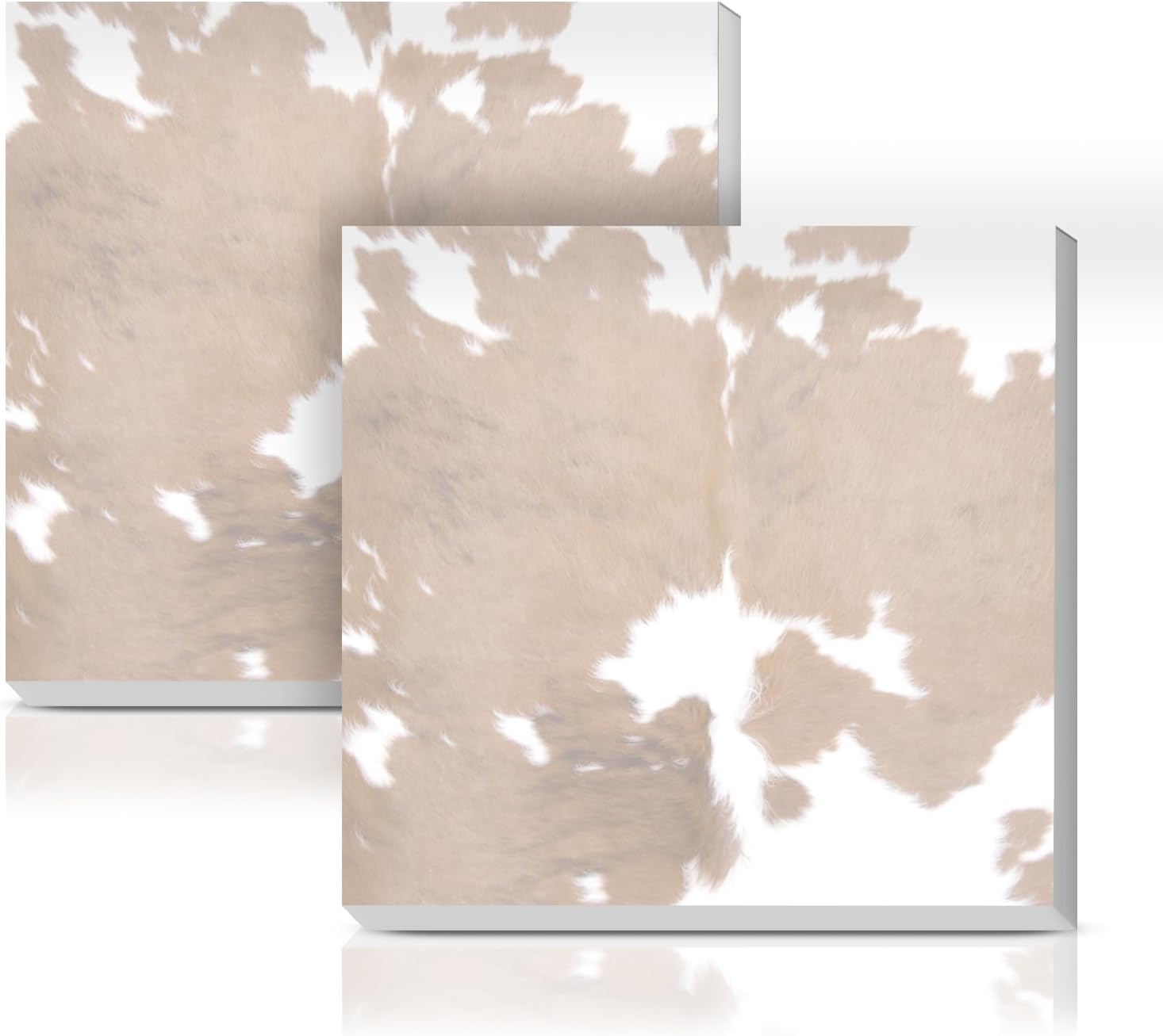 Sticky Notes 3x3 Inches, 2 Pads Cute Colorful Self-Stick Note Pads, Easy to Post for Home, Office and Daily Life Organization Brown White Cowhide