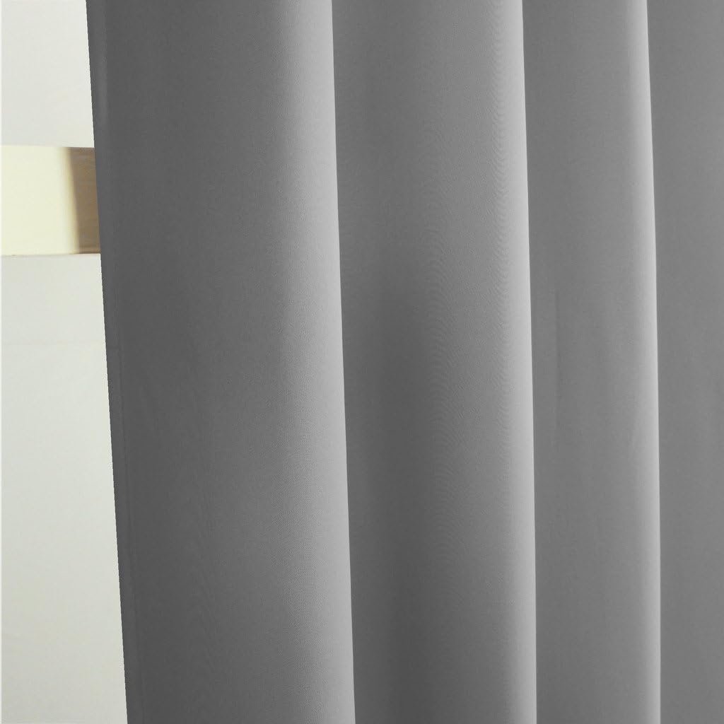 Turquoize Extra Wide Thermal Insulated Blackout Sliding Door Curtain, Sound Reducing Bedroom Privacy Room Divider, 1 Panel(100Wx96L Inches, Dove Gray)