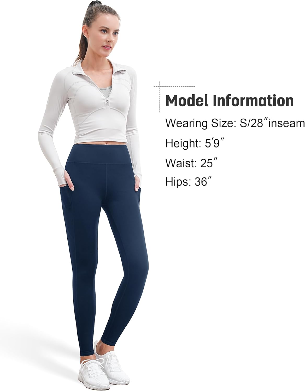 SEVEGO Women's 28"/31"/34"/36" Fleece Lined Yoga Leggings Thermal Winter High Waisted Workouts Pants with Pockets - Image 5