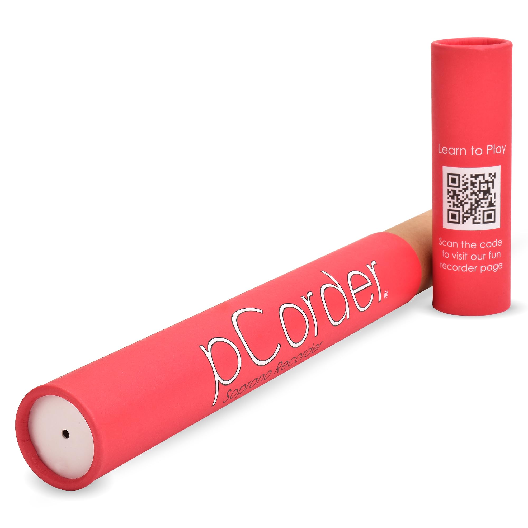 PCORDER pInstrument pCorder Plastikowy rejestrator sopranowy z kartonowym etui, doskonały standard dźwięku i łatwy do czyszczenia, instrument do nagrywania muzyki dla początkujących, czerwony