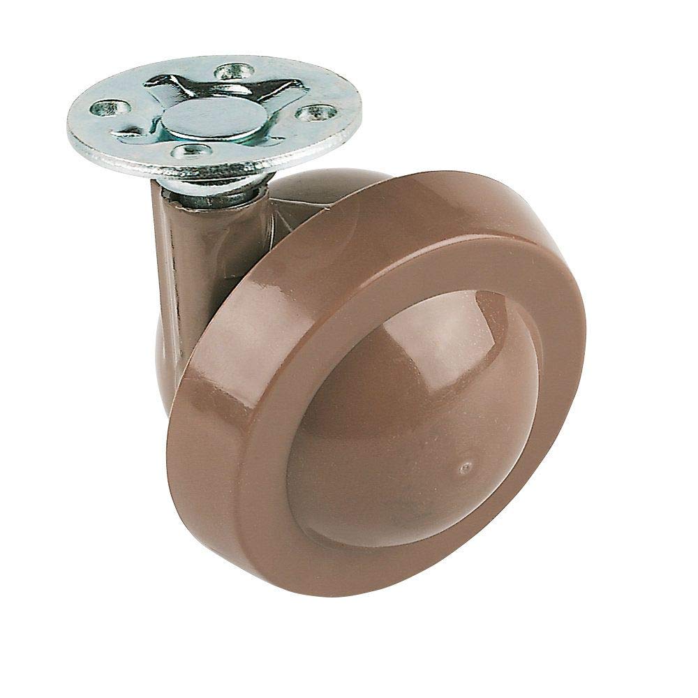 Hardware Solutions - Heavy Plate Fix Castor Wheels - Pack 4-30 Kg Load Capacity - Brown and Zinc Plated finish - 50mm
