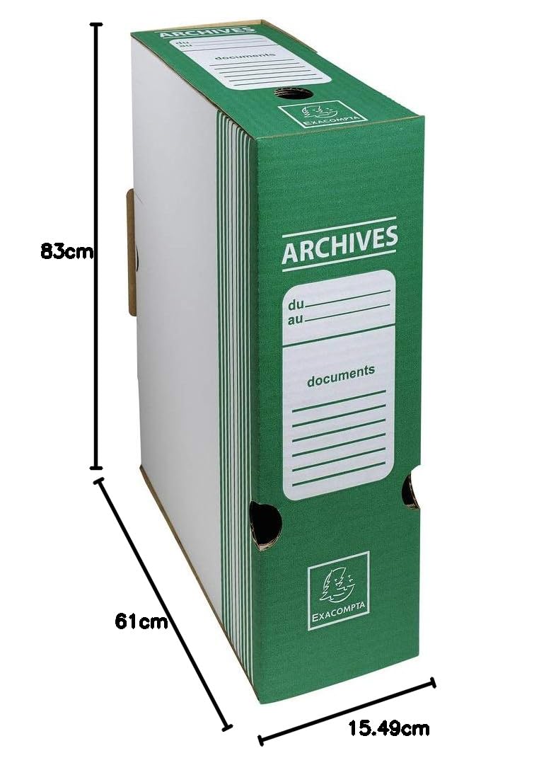 Exacompta 50 Scatole Archivio Kraft Verde A4 Dorso 80 mm Consegnate Piatte