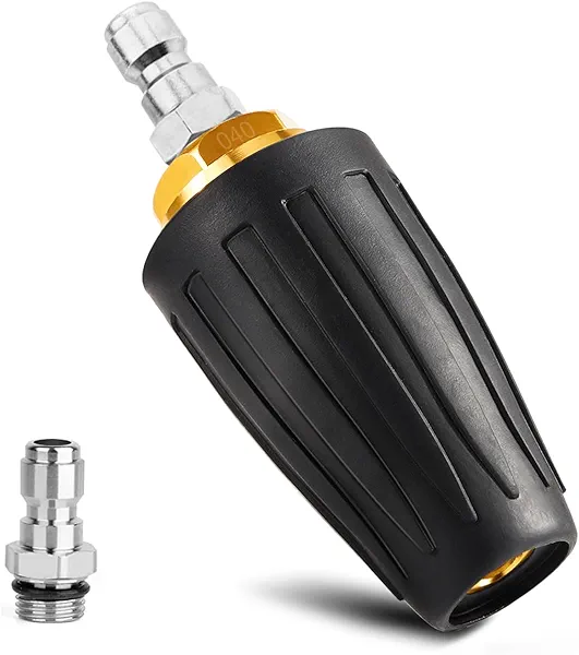 Pressure Washer Tips Turbo Nozzle Pressure Washer 4000 PSI Max Rotating Pressure Washer Nozzle with 2PCS 1/4'' Quick Connect for Cleaning Brick, Concrete, and Vinyl Surfaces 4.0 GPM 4.0 Orifice