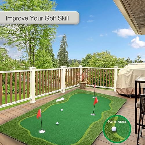 Image of Golf Putting Green, Practice Putting Green Mat, Large Professional Golfing Training Mat for Indoor Outdoor