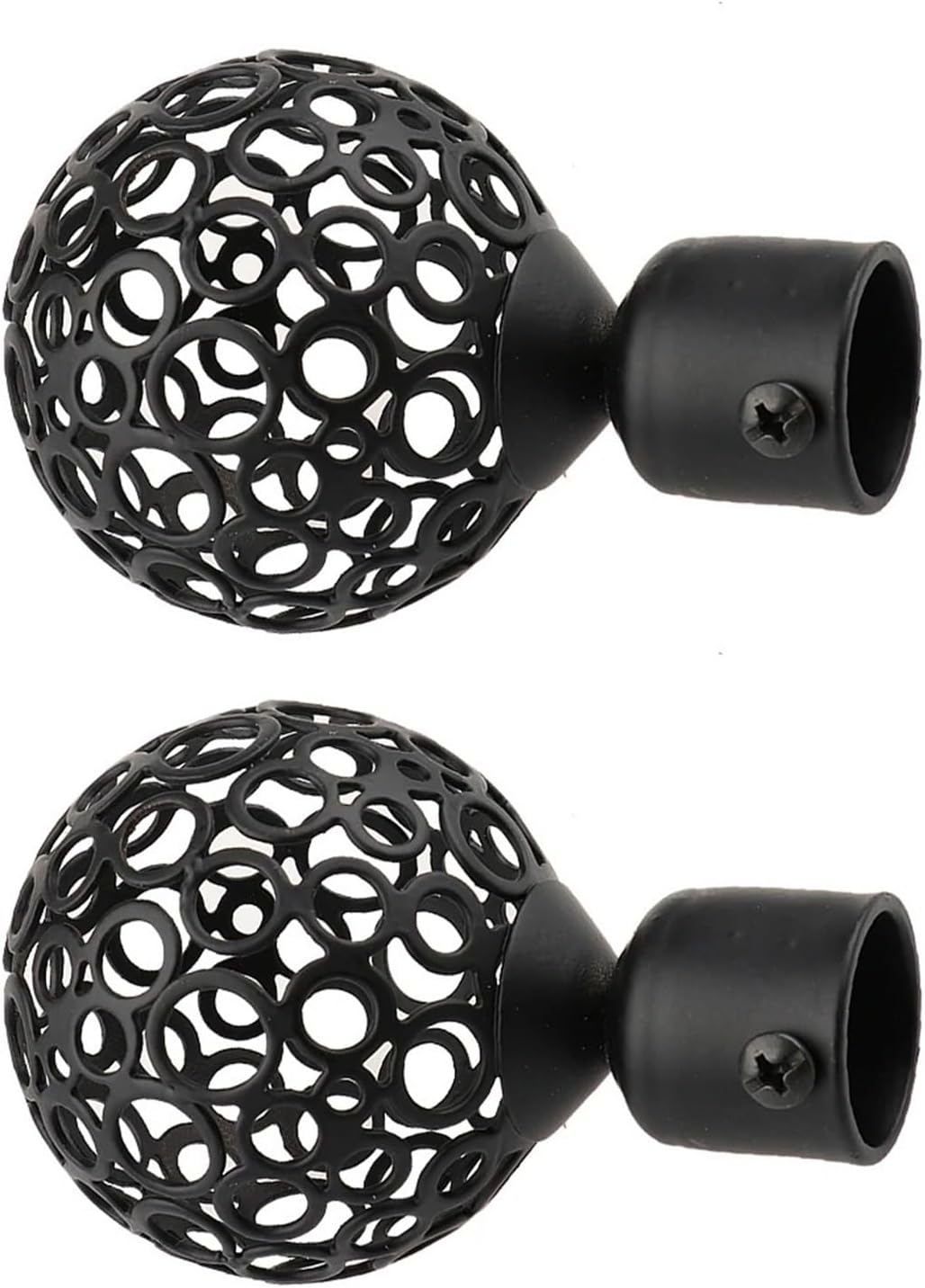 Curtain head, Curtain Rod Finials Pack Of 4 Multicolor Multiple Sizes Inner Diameter 22mm(Black3)