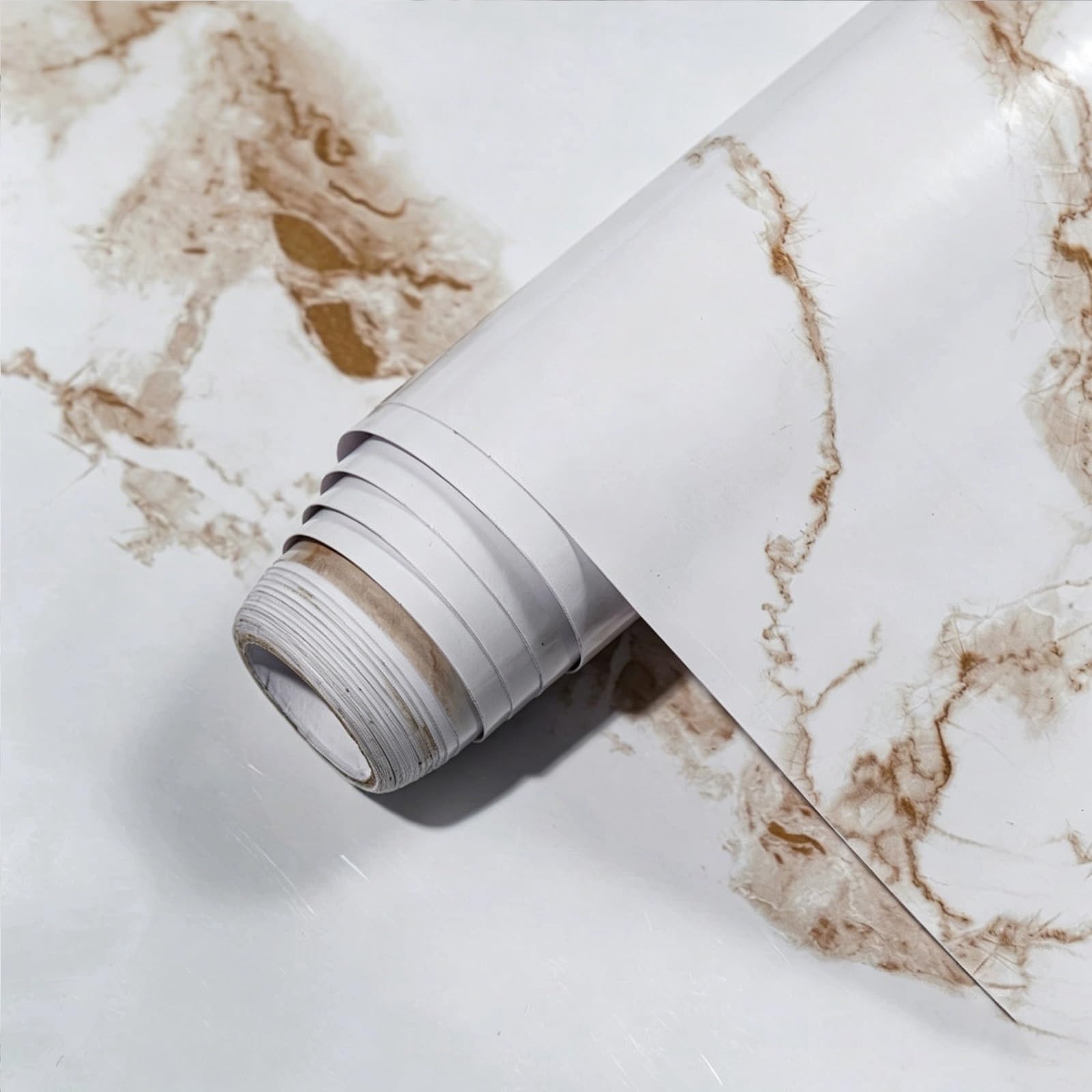 Zynqra D ﻿Glossy Marble Contact Paper,Wallpaper,Pvc Material,Removable Self Adhesive,Ecorative Film For Countertop,Cabinets,Shelf,Rawer Liner,Wall Covering(,L200cm/78.7In*W60cm/23.6In)