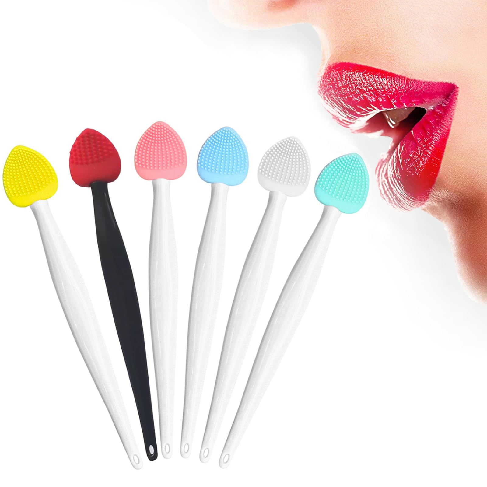 Photo 1 of **MISSING PARTS***Lip Scrub Brush Tool,Double-Sided Silicone Exfoliating Lip Brushes Kits,Gentle Lip Exfoliator Scrubber Brush for Smooth,Soft,Bright,Fuller Healthy Lips (6 Colors)
