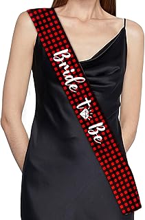 Cheereveal Flannel Fling Bride to Be Sash Bachelorette Party Decorations, Buffalo Check Plaid Flannel & Fizz Party Supplies, Lets Get Toasted Bachelorette Decor