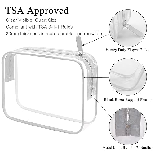 Miniatura 27 de Lermende 2pcs Clear Toiletry Bag TSA Approved Travel Bag,Carry On for Travel,Airport Airline Accessories Compliant Bag,Quart Sized Makeup Cosmetic