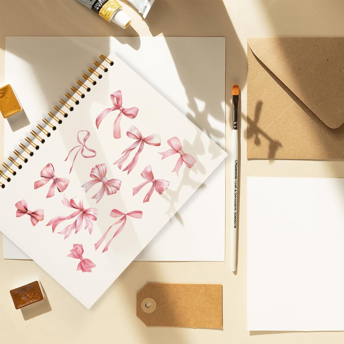 Coquette Pink Bow Notebook Journal, Preppy Notebook, Girly Notebook, Pink Aesthetic Notebook, Pink Desk Accessories for Women, Preppy Office Supplies, Bow School Supplies 5.5x8.3 - Image 3