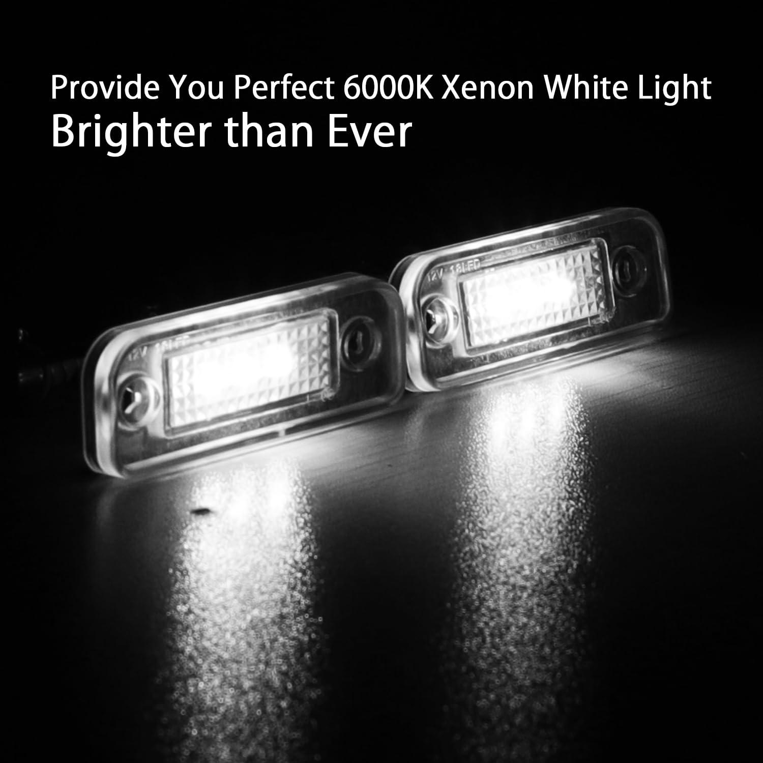LED Kennzeichenbeleuchtung, Fehlerfrei Canbus Nummernschildbeleuchtung, SMDs 6000K Bright Weiß Lampen Kompatibel mit Mercedes-Benz C E CLS SLK CLASS W203 C219 W211 R171 usw., 2 Stücke