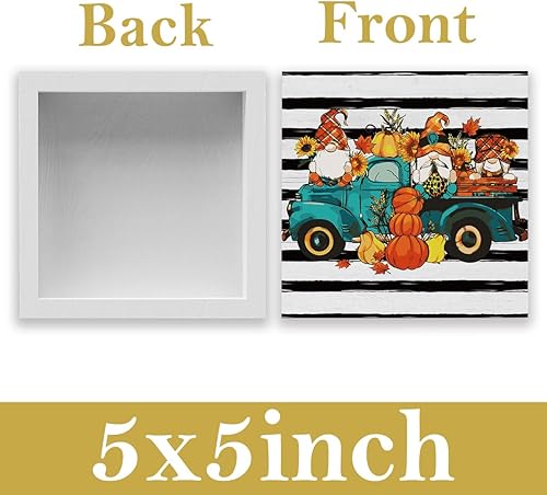 Miniatura 2 de Letrero rústico de madera de gnomos de otoño, camión, calabaza, decoración de arte de otoño retro, decoración de otoño de cosecha de otoño, Acción