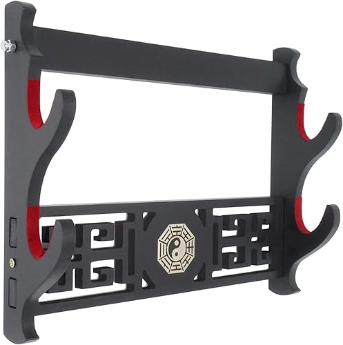 Eforlife Soporte acolchado para montaje en pared, soporte para espada samurái, estante de exhibición chino Tai Chi Bagua estilo
