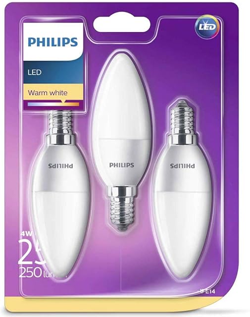 Philips 3x LED Candle Bulbs 4W 250 Lumens for Lamp Replaceable 929001157470