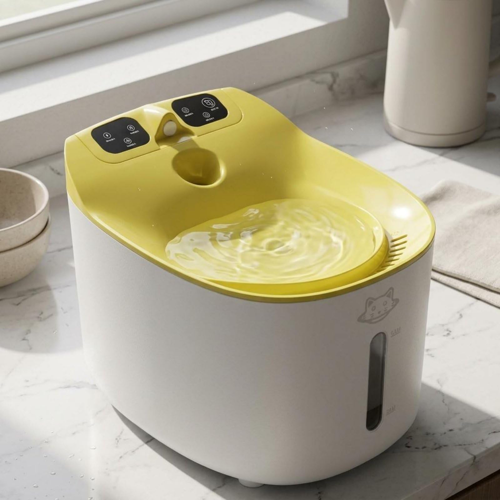 Dispenser Acqua Automatico per Abbeveratoio Dispositivo Serbatoio con Attivazione Automatica Zona Ampia E Filtrazione Multistadio Adatto per Famiglie con Animali Casa, Bianco