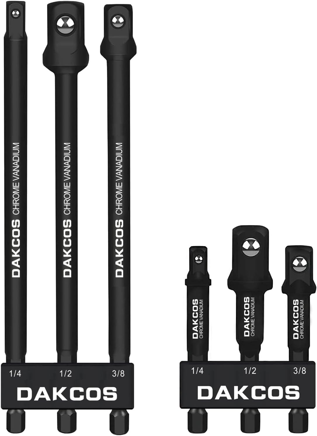 DAKCOS 6 Piece Grade Socket Adapter Set 3 Inch and 6 Inch Socket