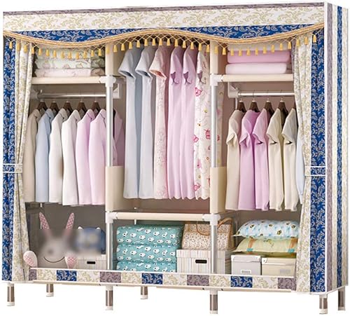 Organizador portátil de ropa para armario, lavable, de acero sólido, reforzado Oxford, para armario, dormitorio, almacenamiento de ropa, fácil de