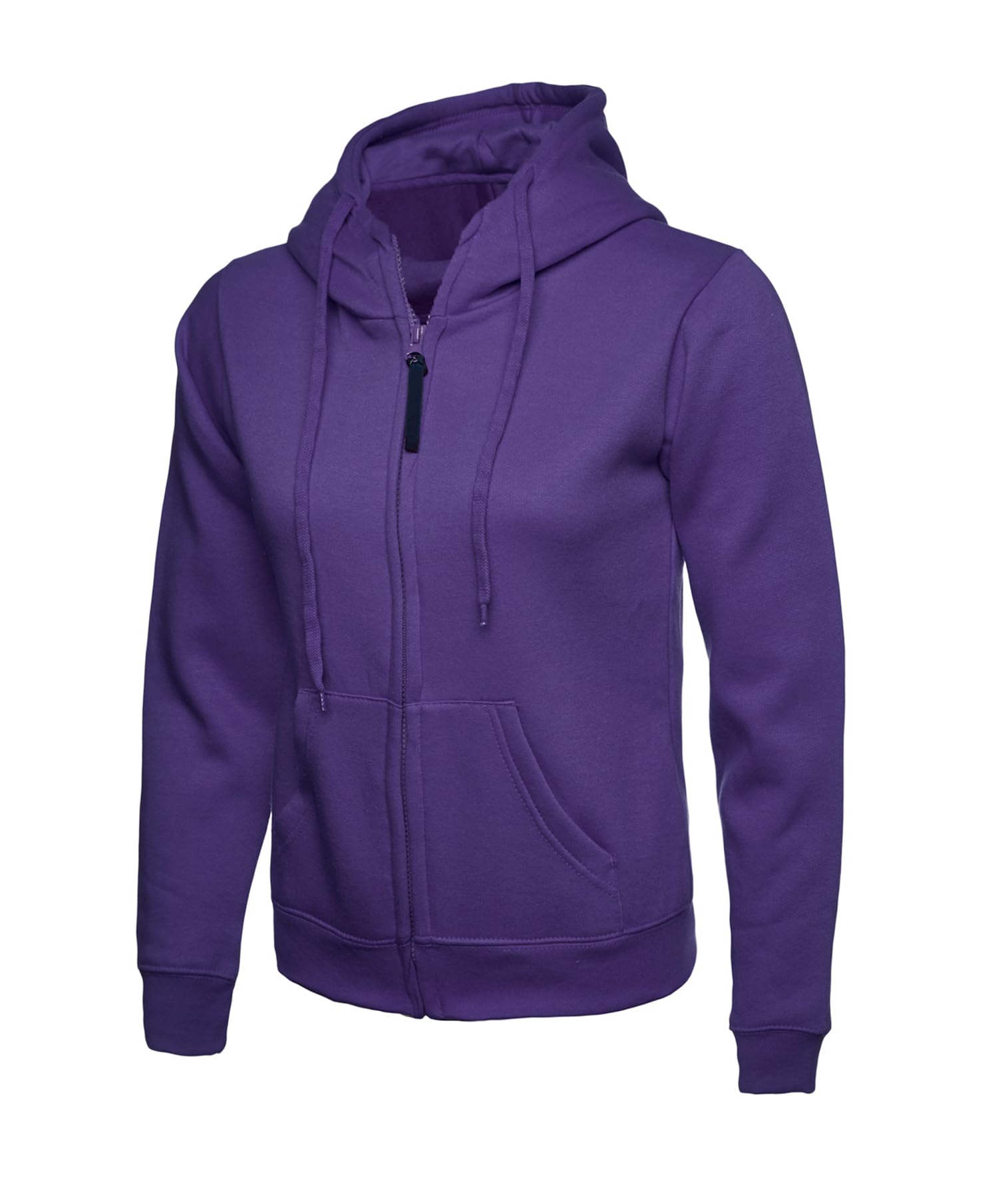 COOZO Ladies Classic Full Zip Hooded Sweatshirt - Purple - S