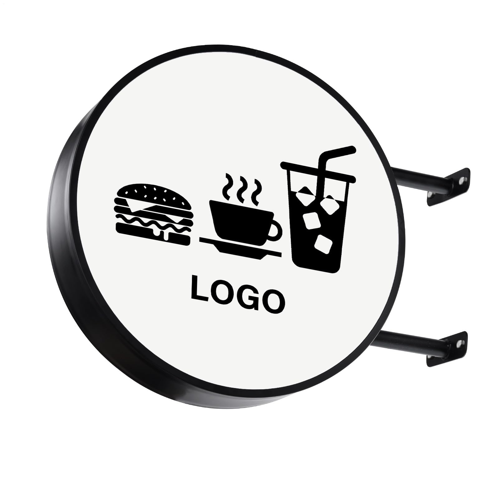 Letrero LED de doble cara como cartel publicitario, doble cara caja de luz para exteriores, 50,8 cm, letrero luminoso iluminado, para café, hotel, restaurante, tiendas minoristas, decoración