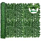 KASZOO 120'x40' Artificial Ivy Privacy Fence Screen - UV-Anti Breathable Faux Ivy Greenery Fence Panels for Patio, Balcony, Garden, Backyard Indoor Outdoor Decor