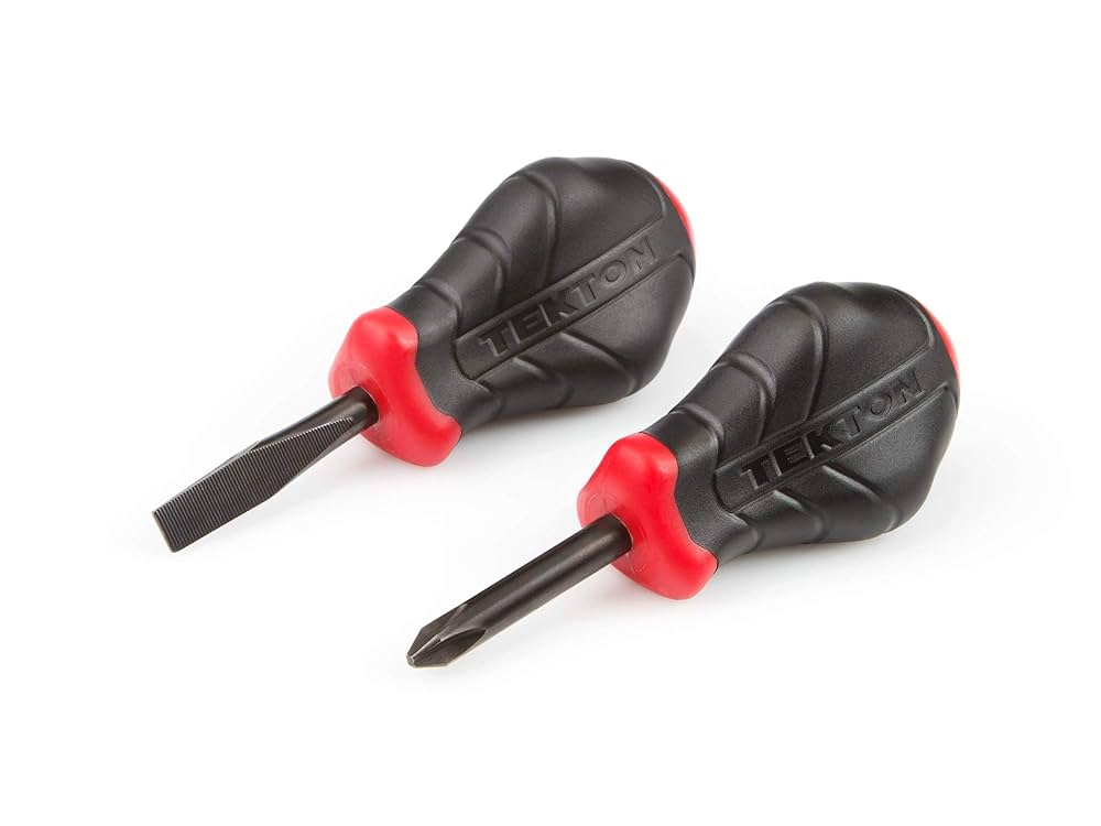 TEKTON Stubby High-Torque Black Oxide Blade Screwdriver Set