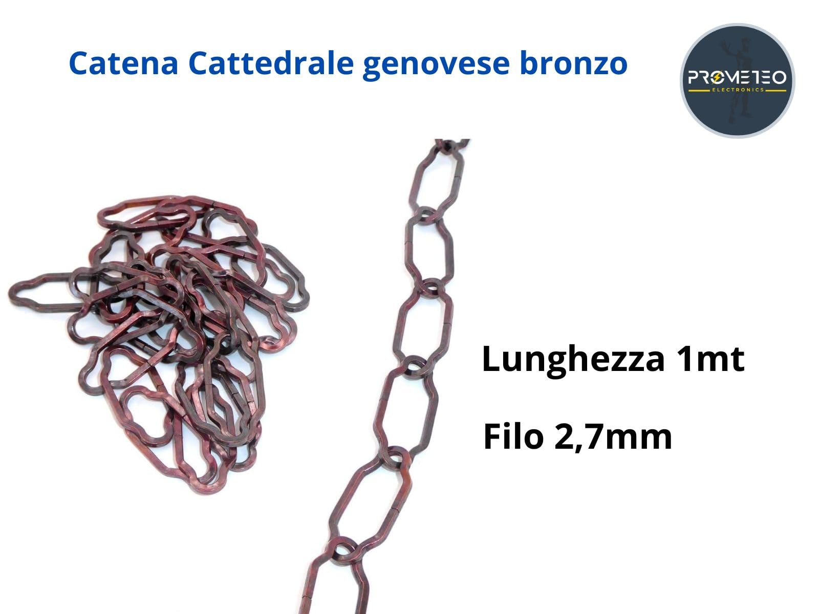 Catena Per Lampadari Stile Cattedrale Genovese - 1mt Oro, Filo 2.7mm, Per Restauro E Decorazioni - Foto 9