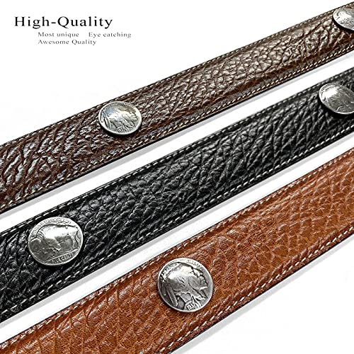 Men's Belt Genuine Leather Casual Dress Belt, Assembled in the U.S - Multi-Style Options3
