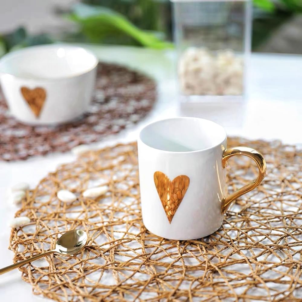 IcosaMro Braune runde Tischsets für Esstisch, 33 cm, Papier, gewebt, Boho, klein, dekorativ, rund, Platzset für Hochzeit, Weihnachten, Erntedankfest, Urlaub, Abendessen, Hellkaffeebraun