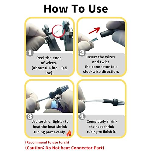 Miniatura 6 de Conector de cable impermeable SS4 amarillo 20pcs AWG 18-10, el conector de alambre de la tubería del silicio se aplica en dondequiera que exista