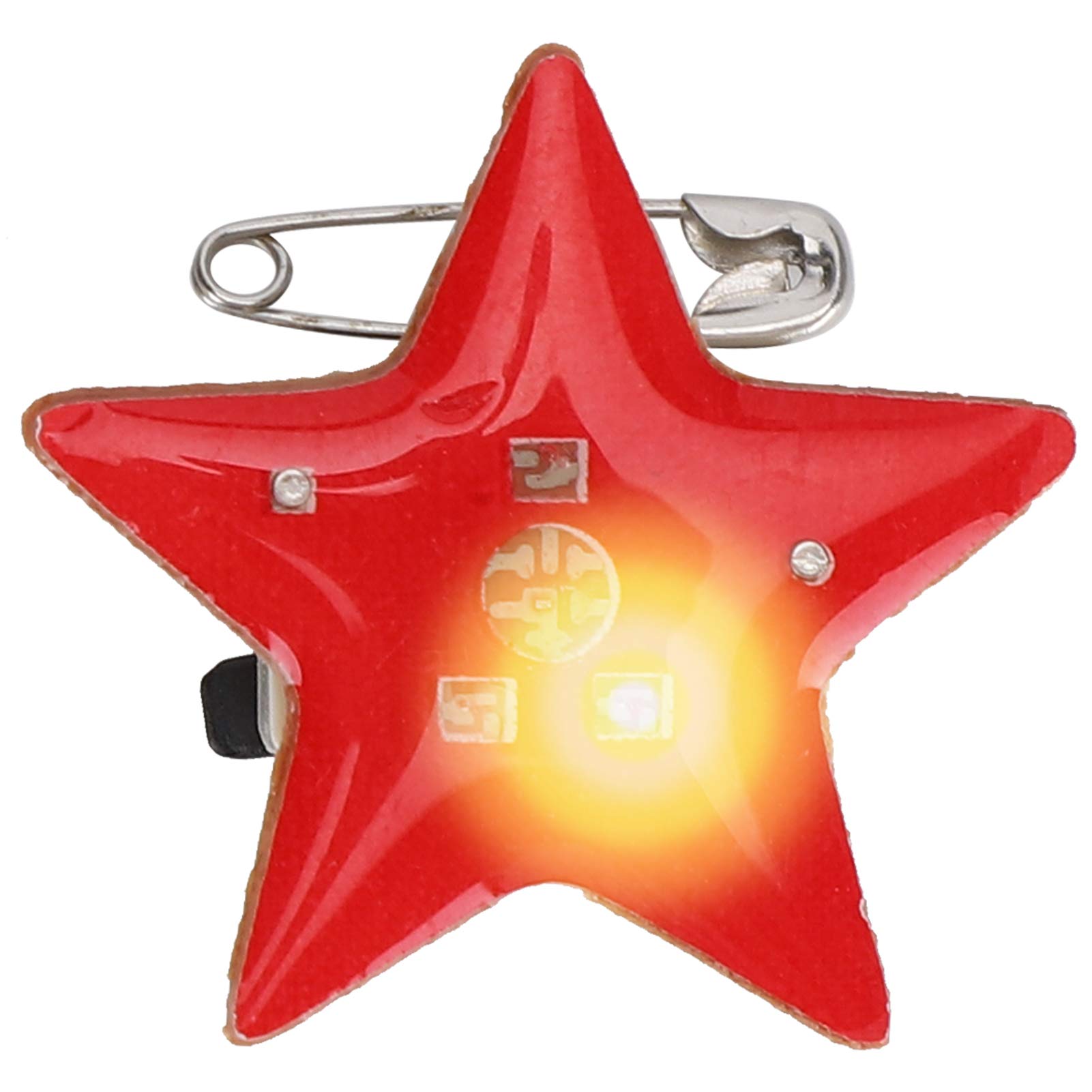 Kuuleyn 25 pezzi spilla LED a forma di stella a cinque punte distintivo spilla natalizia, spille natalizie a LED illuminate per bambini bomboniere