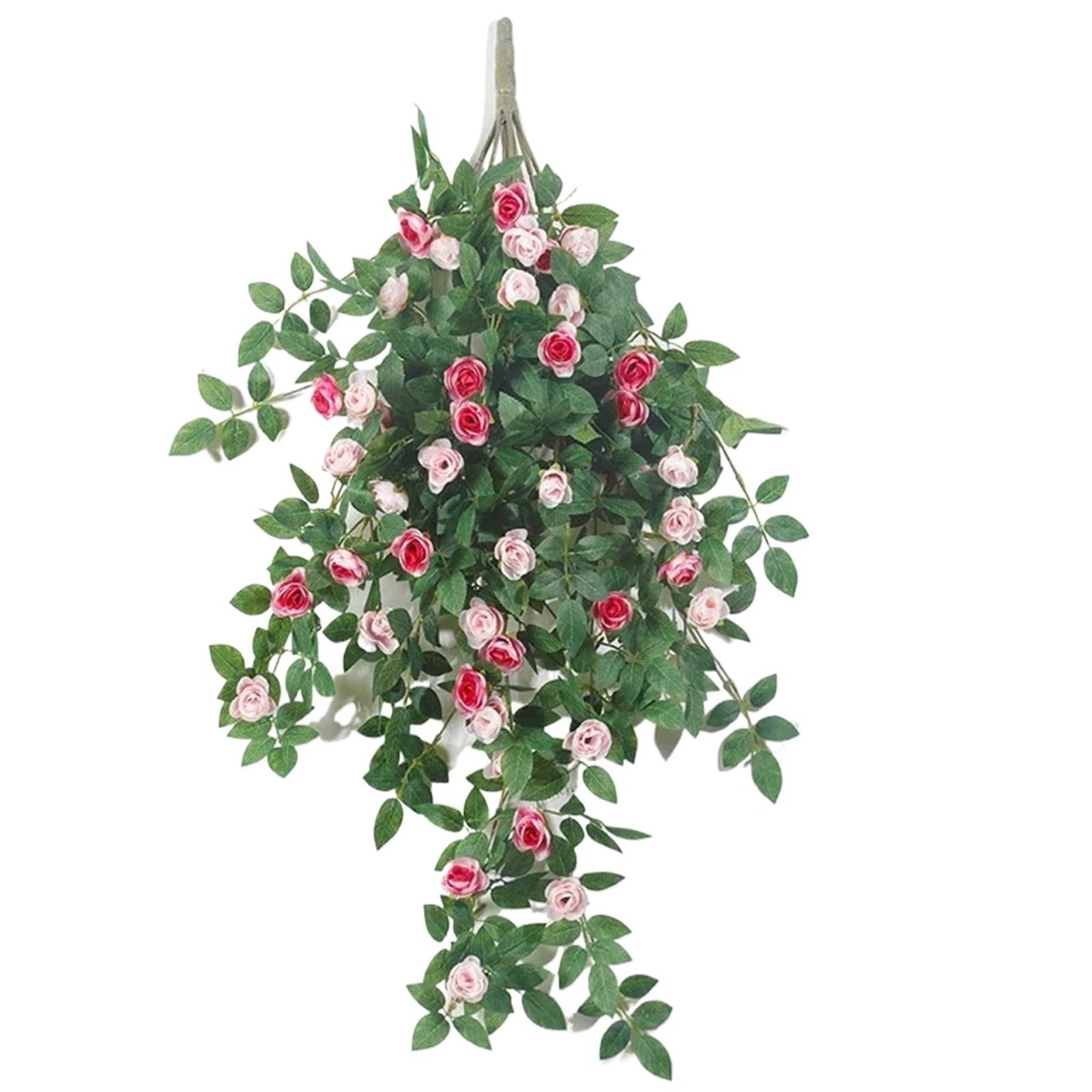 Vite di rose artificiali Piante di fiori artificiali Foglie verdi Lvy | Fiore da appendere, rosa, vite, matrimonio, casa, giardino, decorazione, parete in seta fai da te(A pink 80cm)