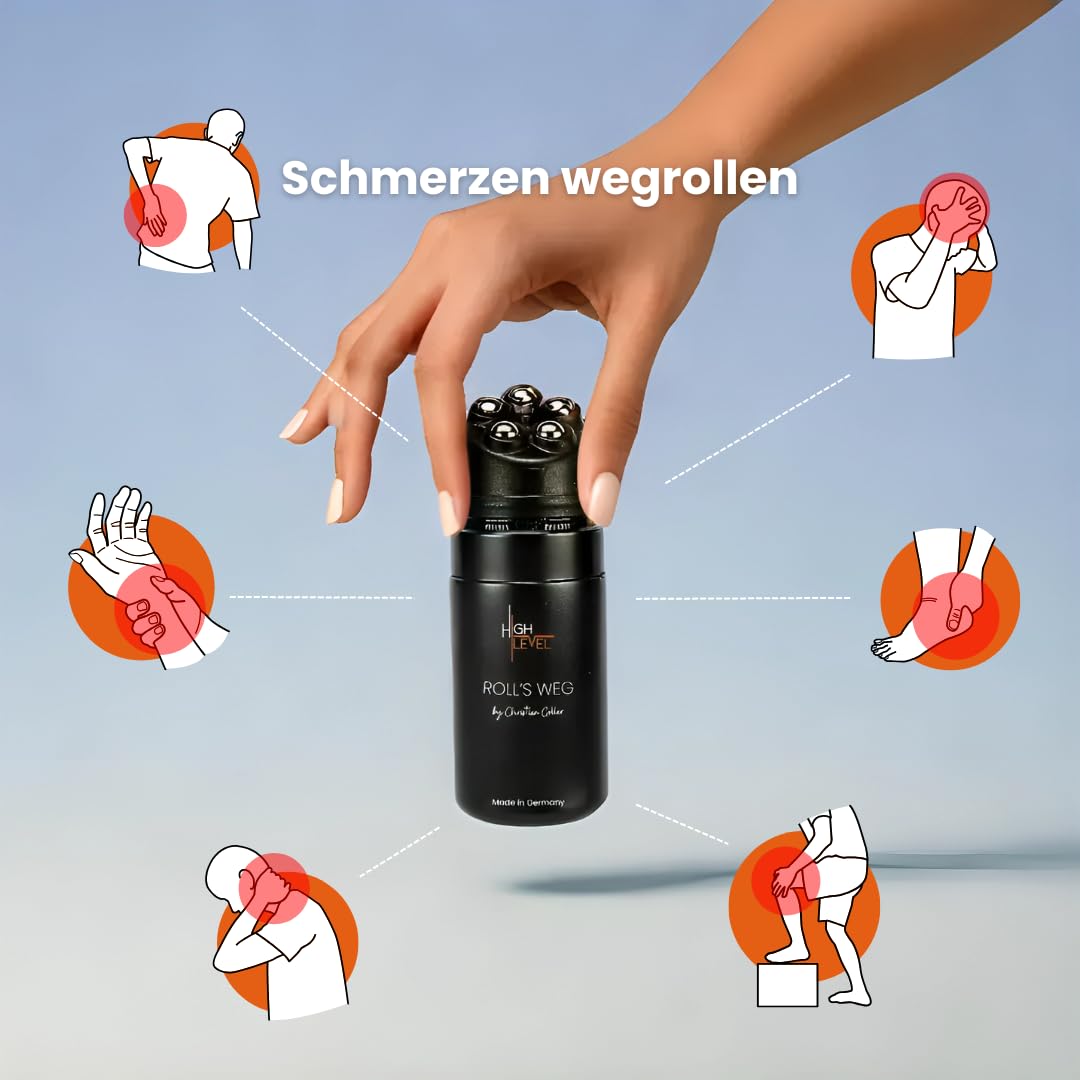 High Level Roll’s Weg wärmender Schmerz-Roller | sofortige Wirkung bei Rücken-, Nacken- & Gelenkschmerzen | gegen Migräne, Arthrose & Verspannungen | mit Teufelskralle & Aloe Vera (1)