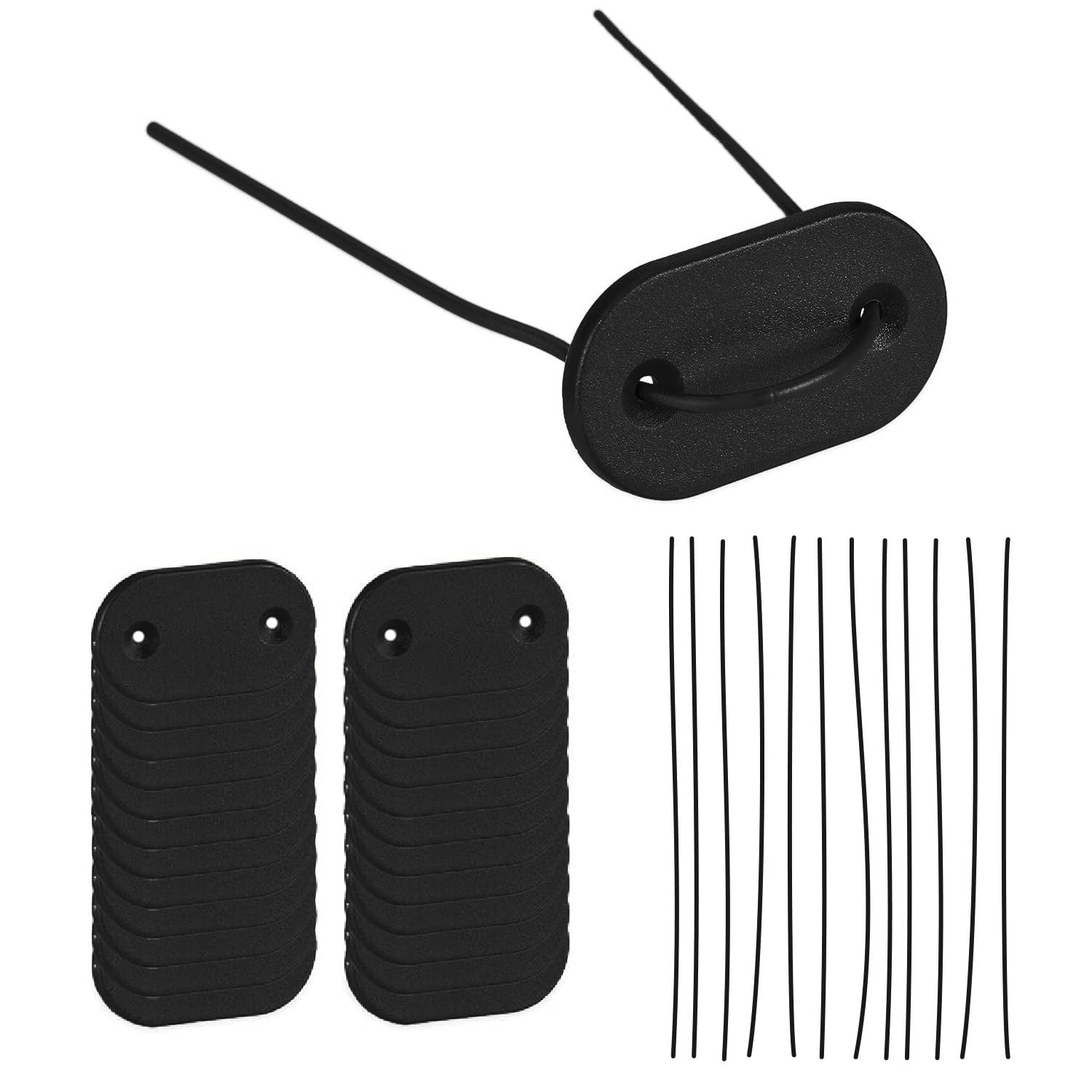 Fixings Kit for PVC Slat Artificial Bamboo Double Sided Garden Fence Privacy Balcony Screening - Pack of 24 - Black