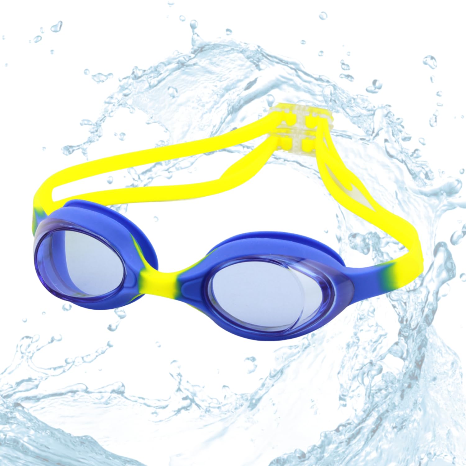KARBDKARBD Swimming Goggles Junior Kids Size Swimming Pool Water Sports Anti Fog No Leak Swim Eyes UV Ray Protection Glasses for Children Boys Girls 1 to 4 Years Age (Junior Size, Multicolour Mix Blue)
