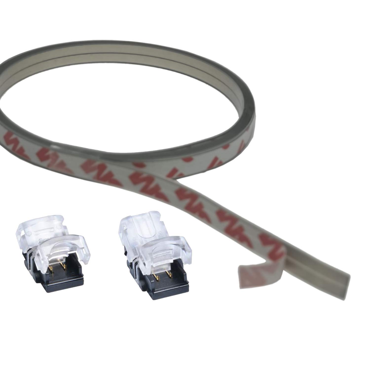 LED Flachkabel 2m Transparent – Selbstklebend, Für DIY-Beleuchtung, Vitrinen & Möbel