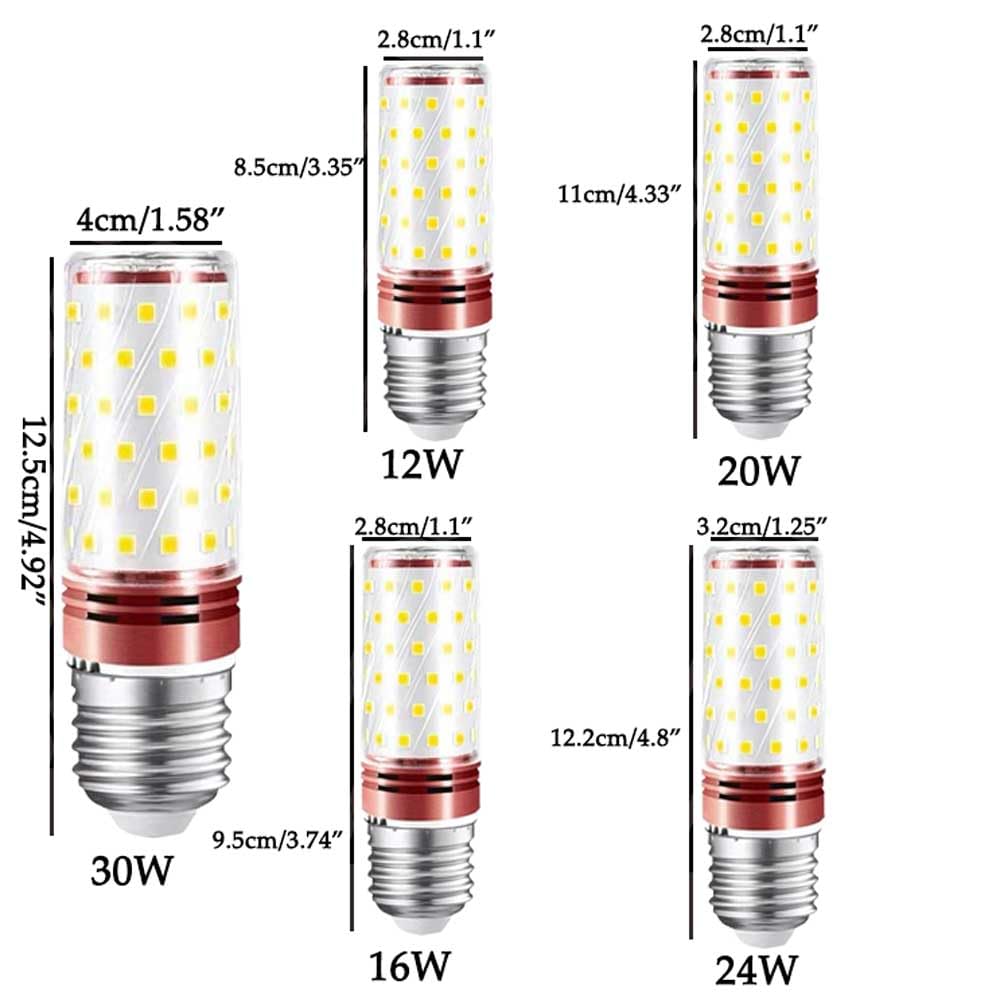 Paquete de 5 bombillas LED de maíz E27 de 30 W, blanco frío de 4000 K (3000 lúmenes) 100 lúmenes por vatio, ángulo de haz de 360°, bombilla LED de maíz de bajo consumo para estadios de estacion
