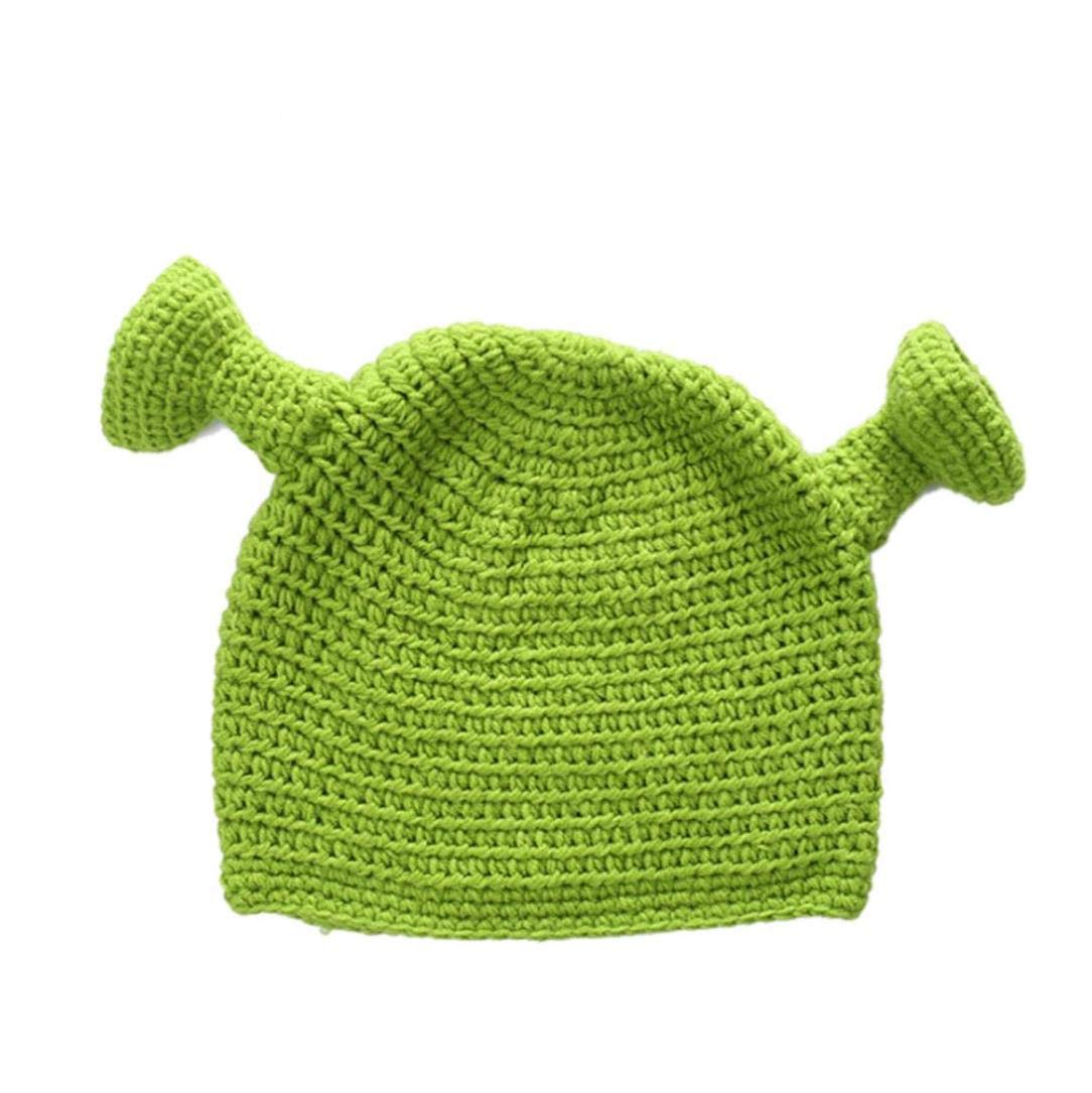 Unisex Shrek Hand-knitted Cap Wool Winter Beanie Hat Cosplay Dome Hat for Women Men