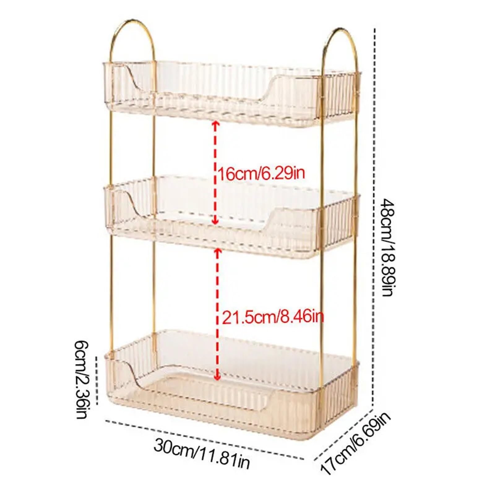 Expositor Perfumes Soporte de maquillaje cosmético estante almacenamiento 3 niveles organizador encimera soporte Perfume