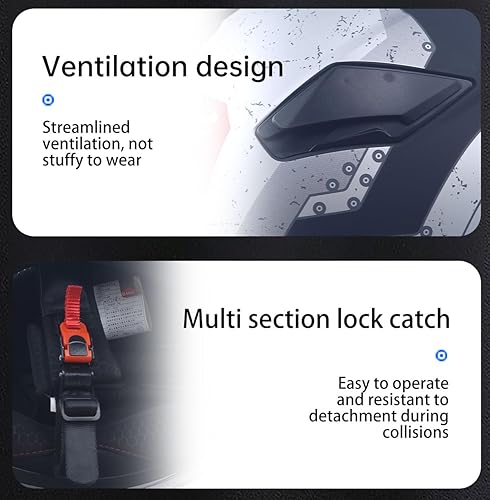 Miniatura 11 de Motorcycle Helmet Full Face Modular Dot Men Womens Black White Adult Quick Release Buckle Retro Four Season Removable Washable