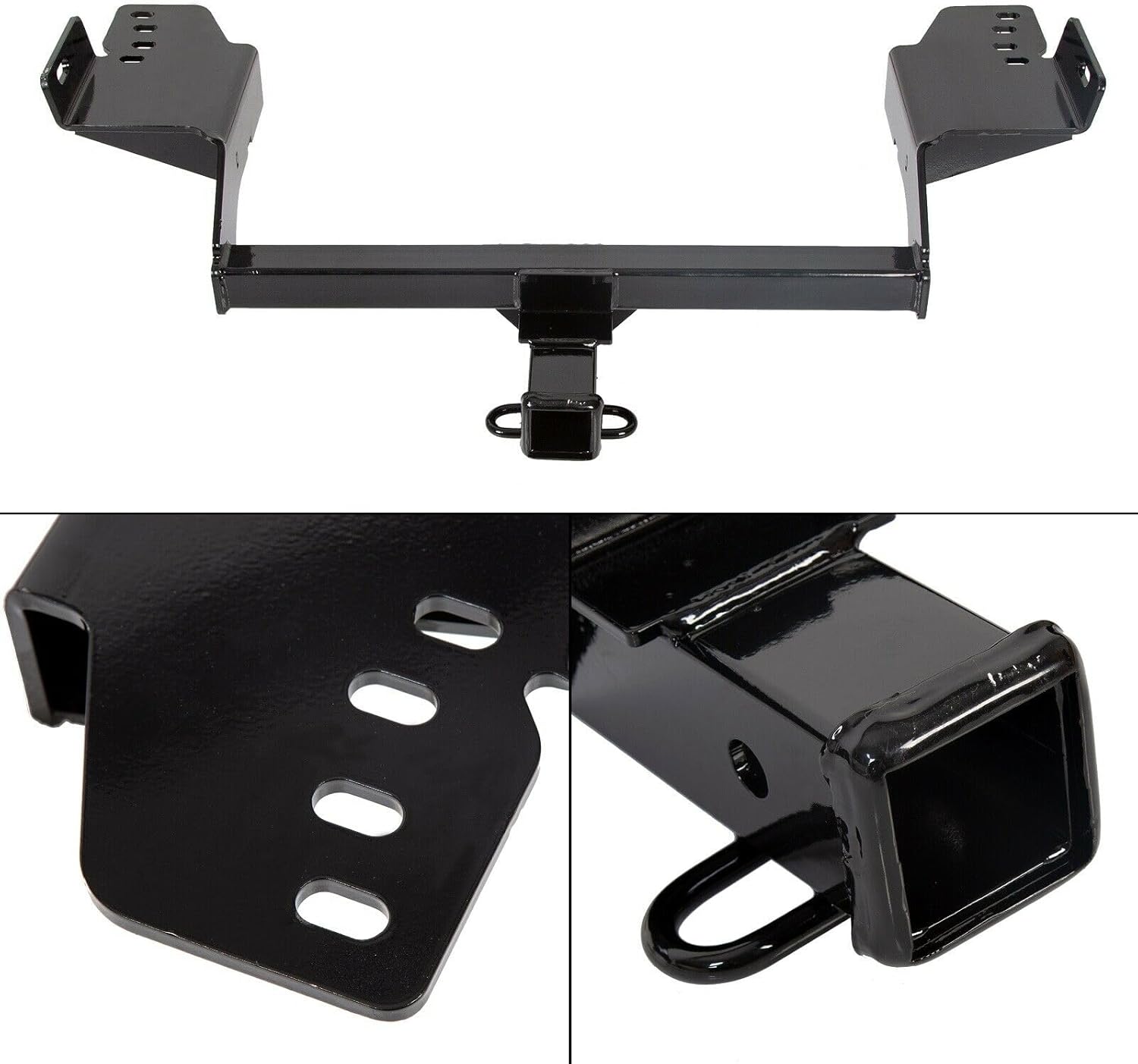 for Ford for Escape SEL 2013 2018-2019 & S/SE/Titanium 2013-2019 Class 3 Trailer Hitch Rear Bumper Towing 2" Steel Black 1 Piece Set LUCK000915 000915