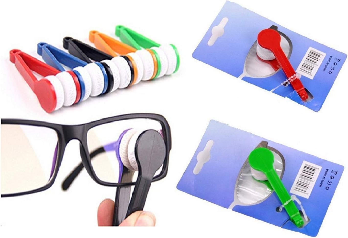 BangDiMini Sun Glasses Eyeglass Microfiber Spectacles Cleaner Soft Brush Cleaning Chips Mini Microfiber Glasses Eyeglasses Cleaner Tool Random Color