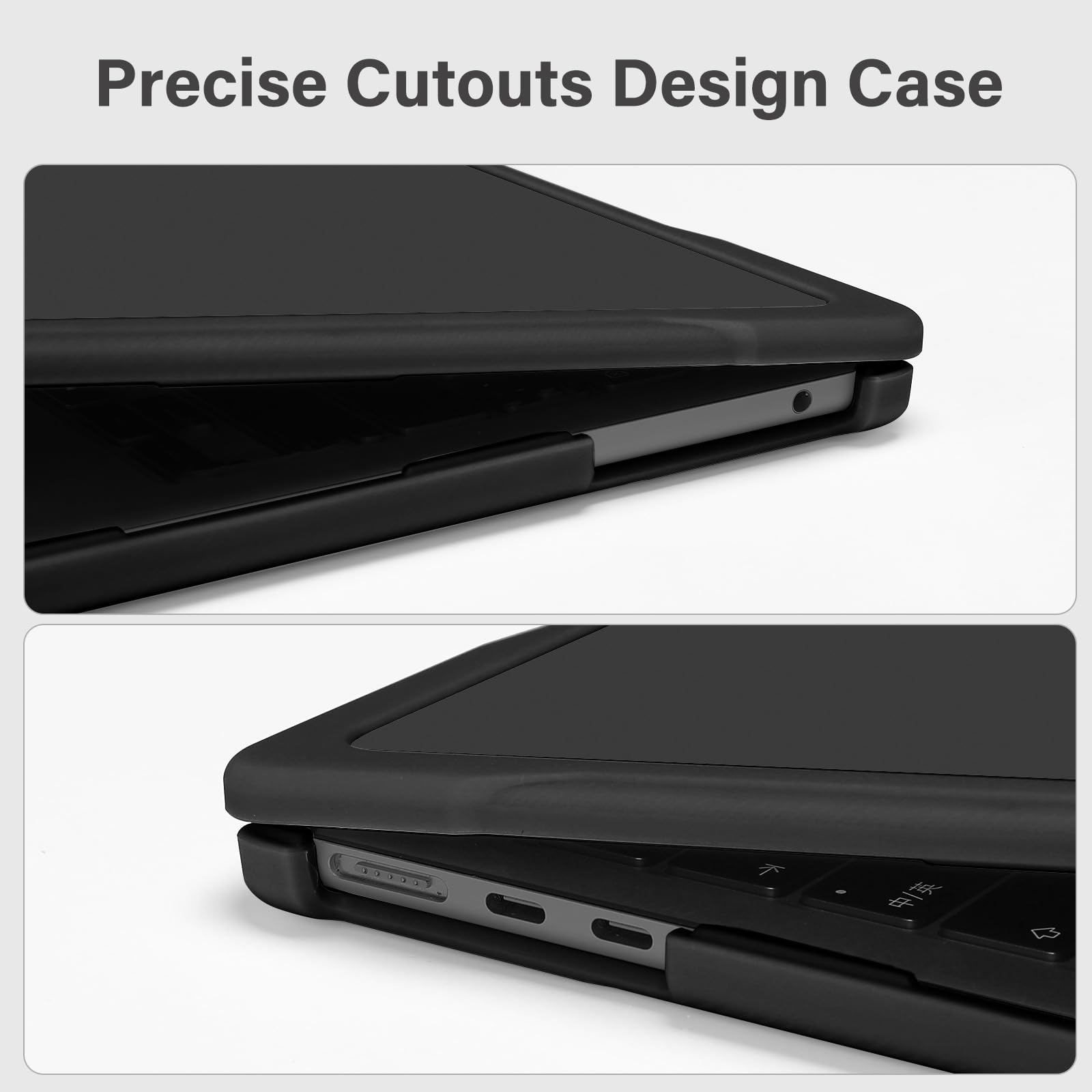 MOSISO Cover Compatibile con MacBook Air 13 Pollici M2 M3 M4 A3240 A3113 A2681 per Air 13,6 Pollici Custodia 2025 2024 2023 2022,Case Paraurti TPU Morbido Antigraffio&Copritastiera, Nero
