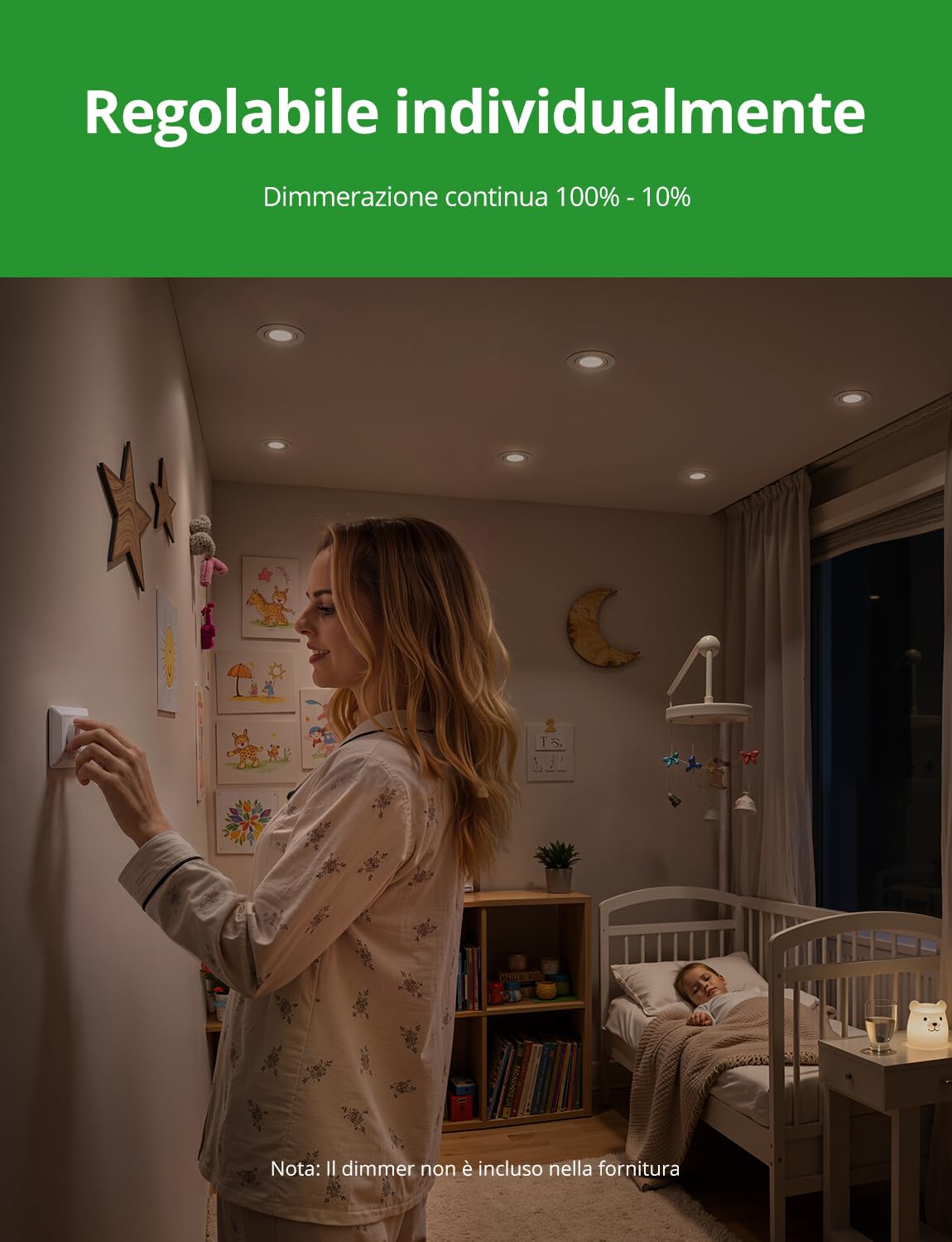 HOMEOW Faretti da Incasso per Cartongesso Bianco Dimmerabili | Faretti LED Soffitto 230V IP44 per Bagno, Faretto foro 72mm - 80mm Interno Cusina, Set di 10 + 1 Módulo LED Sostituibile