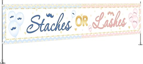 INNORU Cartel de fondo grande con estacas o pestañas, letrero de fiesta de revelación de género, cartel de jardín para niños o niñas, suministros de