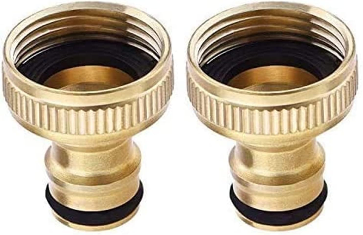 Topways® 3/4-Inch BSP Brass Garden Hose Tap Connector Female Threaded Faucet Adapter 2 Pack