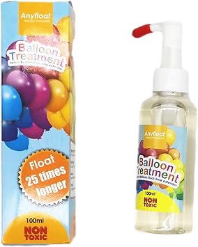 100ML Helium Balloon Protection Fluid, Makes Helium Latex Balloons Longer, Ultra Hi-Float Treatment for Latex Balloons, Long-Lasting Balloons for Parties, Pump included