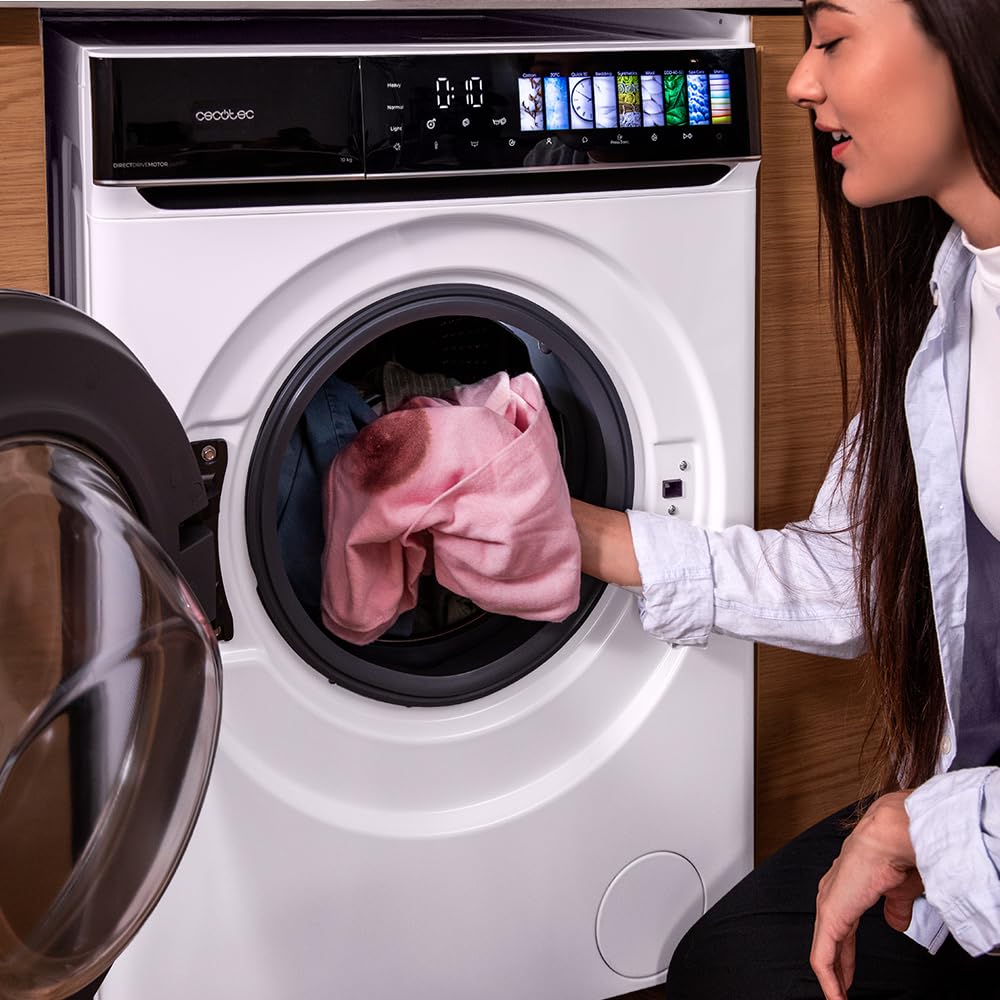 Cecotec Waschmaschine 10 kg Bolero DressCode 10970 Direct Drive | Energieklasse A, Direct Drive Motor, 1400 rpm, 11 Programme, FullColor-Display, SteamMax, Spa Care und XXL-Tür