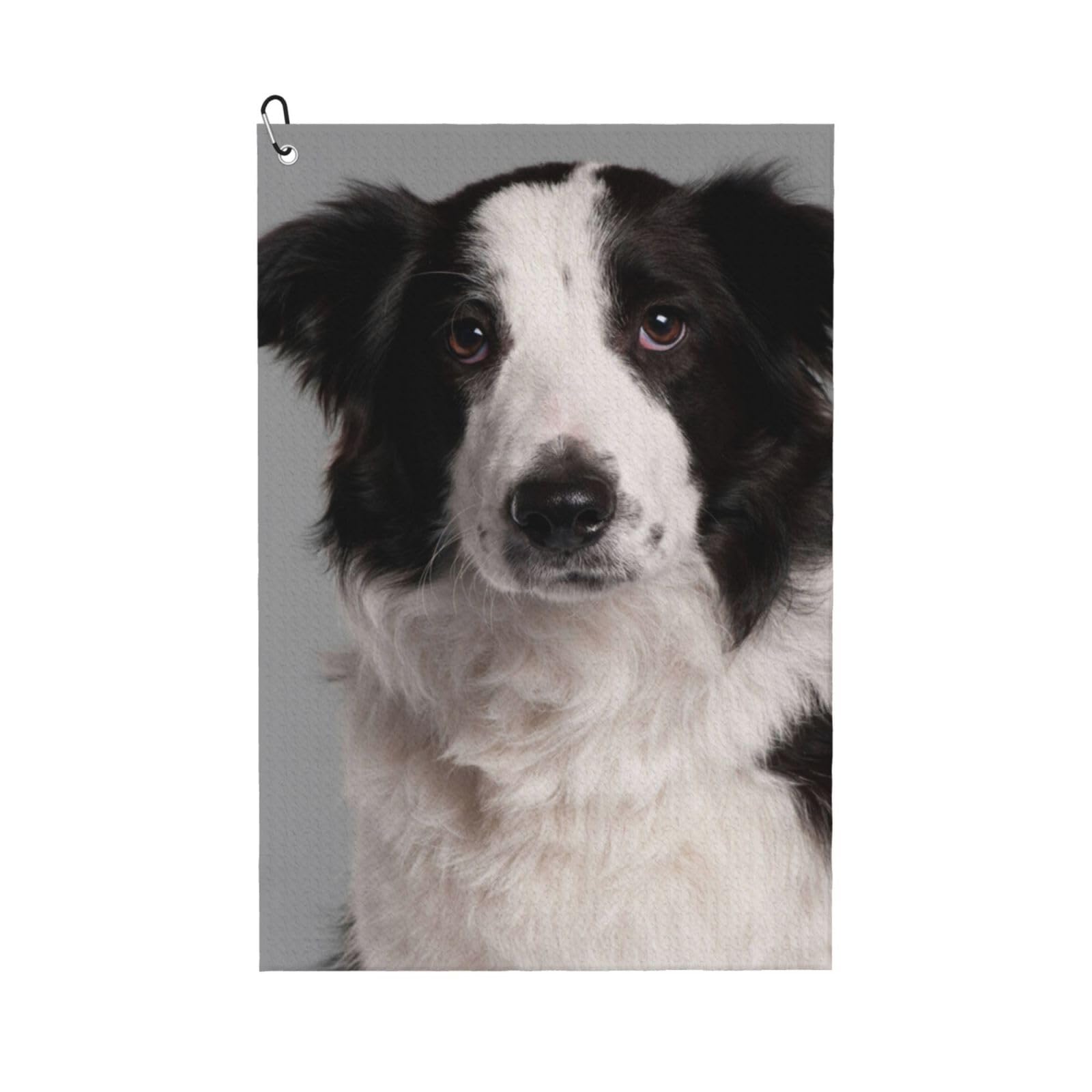 Hnnkloy Border Collie, 16x24 in Portable Waffle Golf Towels with Carabiner Clip for Golf Bag