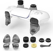 Fosmon Pro Trigger Extender and Thumb Grip Covers Compatible with Sony PS5 Controller (11 PCS), High Rise Non-Slip Thumb Grips and Quick Fire Trigger Extenders Protective Cover for Analog Joystick